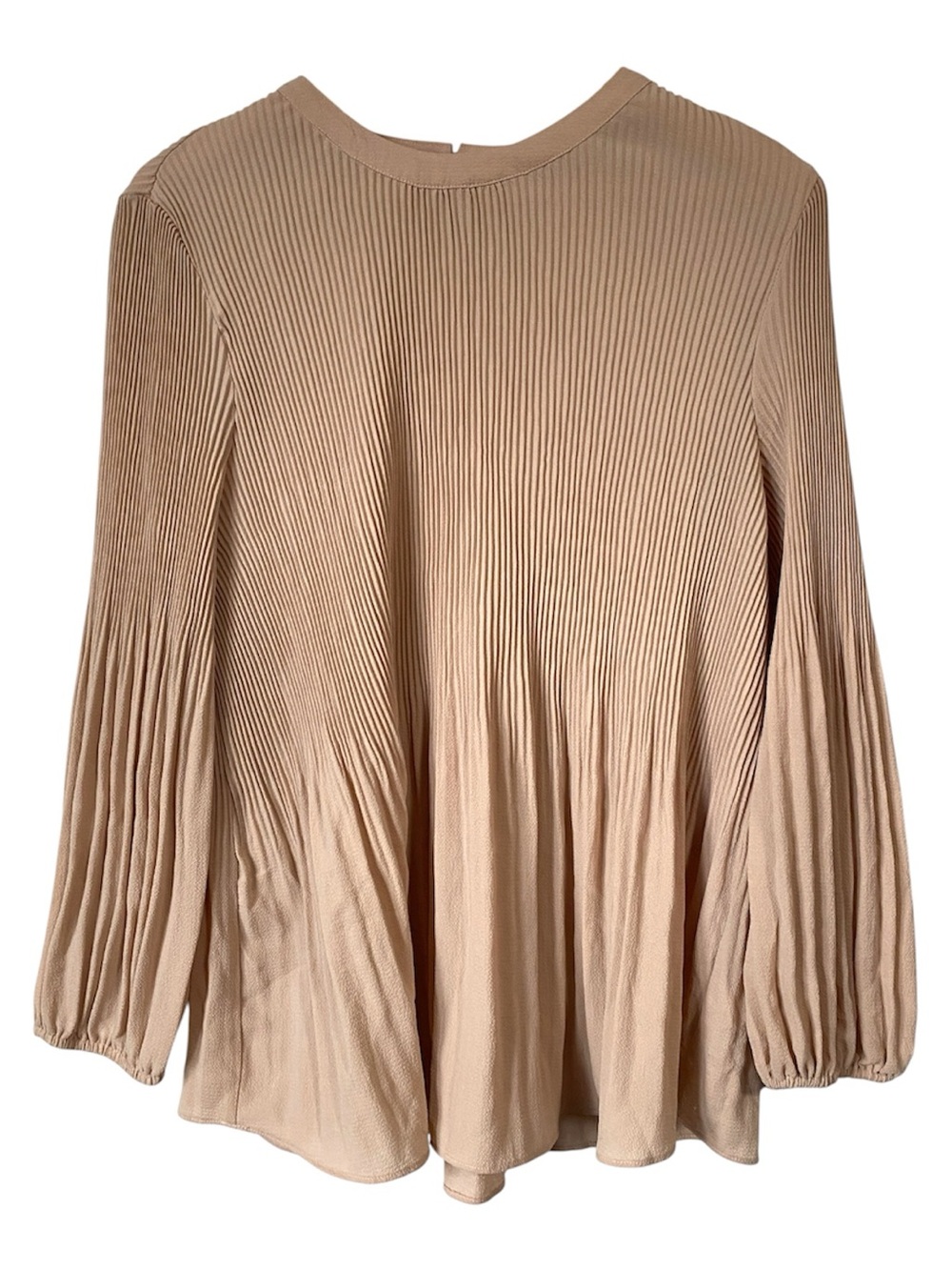 Adrianna Papell Pleated Trapeze Blouse Blush Pink size Large